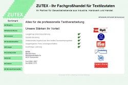 Bildschirmabgriff der Internetseite www.zutex.de